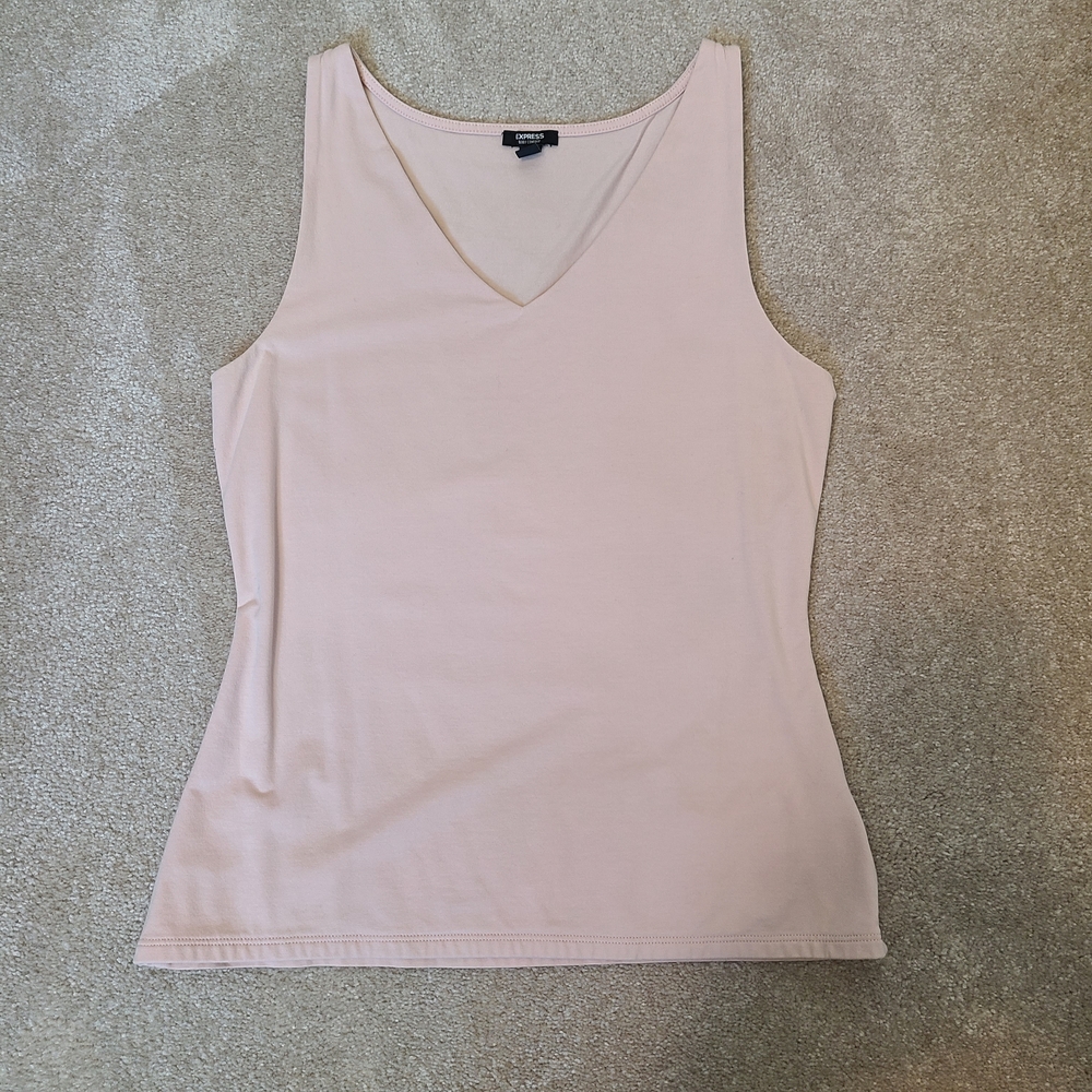 Express Light Pink V-Neck Tank Top